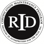 Circular black RID Certification Maintenance Program logo